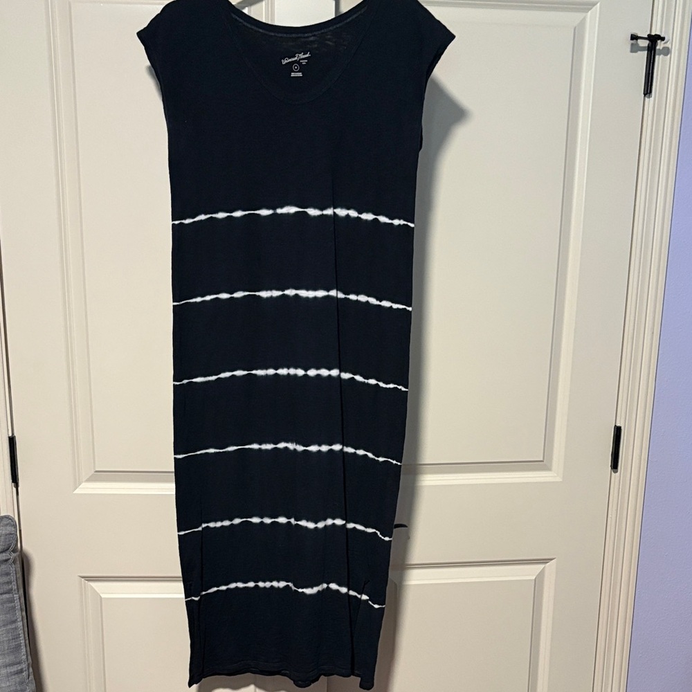 Universal Thread Black Midi Dress with White Stripes